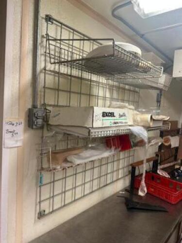 48" X 48" WALL WIRE GRID SHELF.