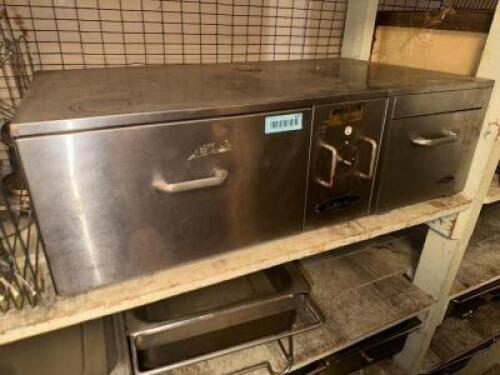 COUNTER TOP TWO DRAWER HALF PAN WARMER.