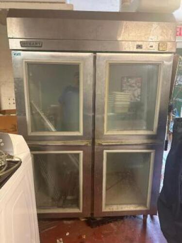 HOBART TWO DOOR SPLIT DOOR COOLER.