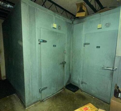 20' X 8' AND 15' X 8' "L" SHAPED COMBINATION WALK IN FREEZER / FREEZER COMBO.