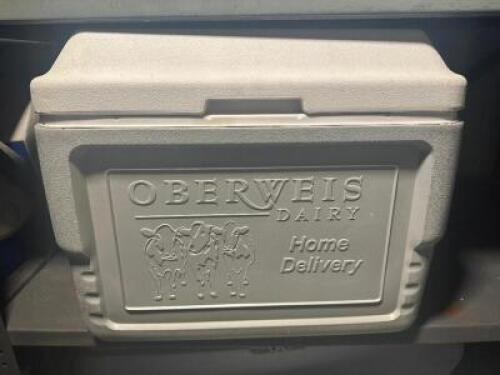OBERWIES GREY PLASTIC COOLER.