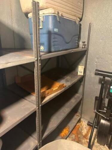 (3) 48" X 20" FOUR TIER METAL SHELVES.