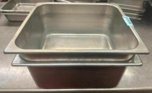 (2) HALF SIZE STAINLESS INSERTS.