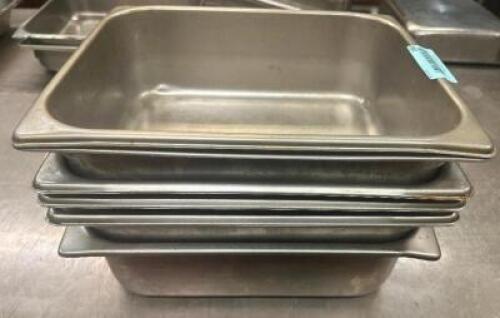 (6) HALF SIZE STAINLESS INSERTS.