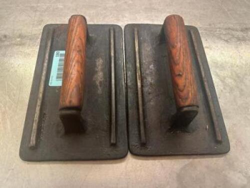 (2) CAST IRON STEAK PLATES.