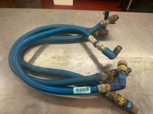 (3) QUICK CONNECT GAS LINES AND (1) YELLOW GAS LINE