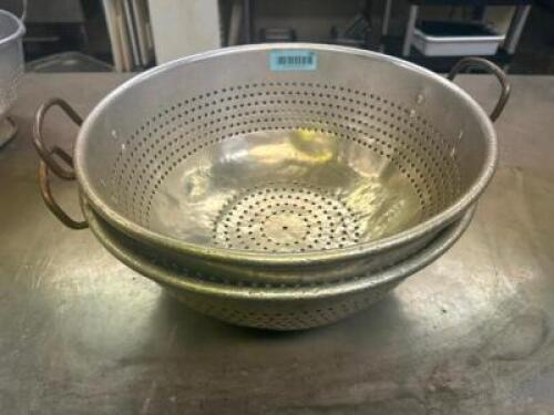 (2) 16" ALUMINUM COLANDERS