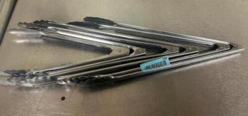 (6) STAINLESS TONGS