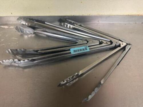 (6) STAINLESS TONGS