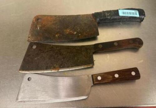 (3) BUTCHERS CLEAVERS