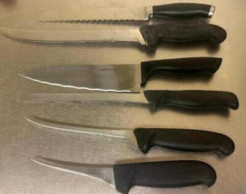 (6) PIECE COMMERCIAL KNIFE SET.