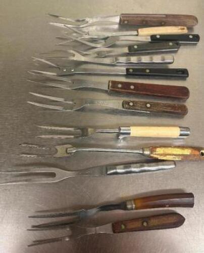 (11) ASSORTED STAINLESS BBQ FORKS