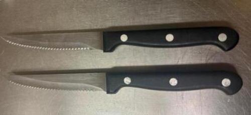 (30) STEAK KNIVES W/ BLACK HANDLES