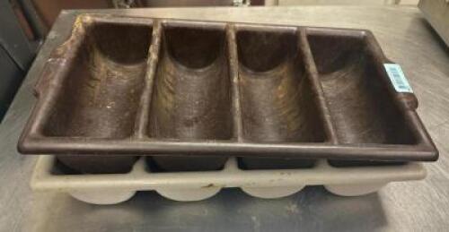 (2) PLASTIC SILVERWARE TRAYS