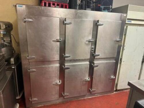 SERVCO THREE SPLIT DOOR STAINLESS COOLER.