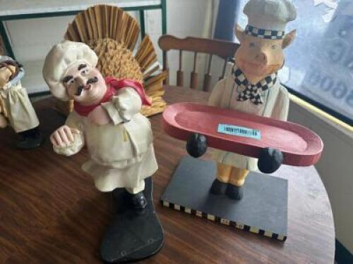 (2) SMALL CHEF STATUES.