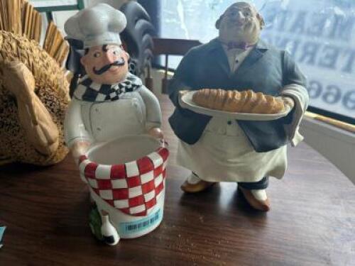 (2) SMALL CHEF STATUES.
