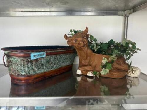 COW AND SMALL PLANTER