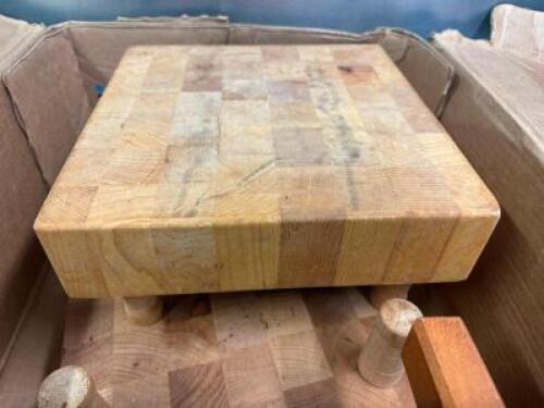 (3) 12" X 12" BUTCHER BLOCKS PEDESTALS