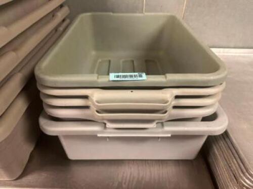 (5) ASSORTED PLASTIC BUS TUBS