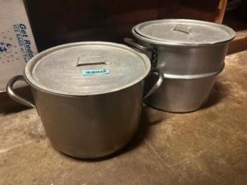 (2) STOCK POTS W/ LIDS.