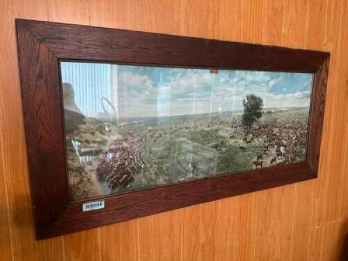 LARGE FRAMED PHOTOGRAPH - CATTLE DRIVE