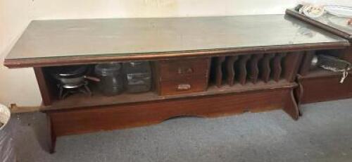 (2) 80" X 28" HARDWOOD BUFFET CREDENZAS