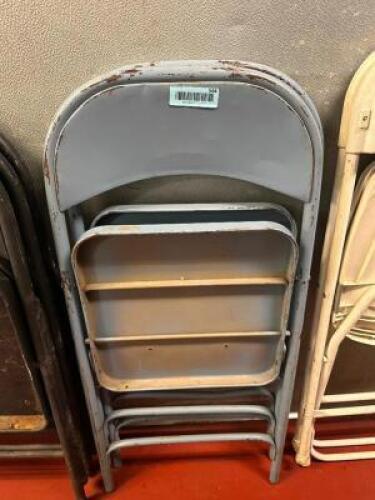 (4) BLUE METAL FOLDING CHAIRS