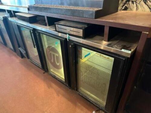 TRUE THREE DOOR / GLASS DOOR BACK BAR COOLER.