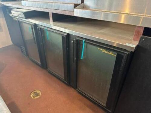 TRUE THREE DOOR / GLASS DOOR BACK BAR COOLER.