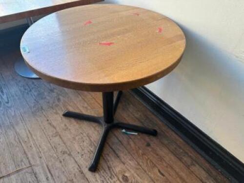 30" ROUND HARDWOOD TABLE W/ BASE