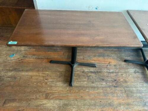 48" X 24" HARDWOOD TABLE W/ BASE