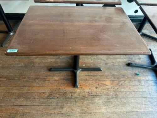 41" X 30" HARDWOOD TABLE W/ BASE