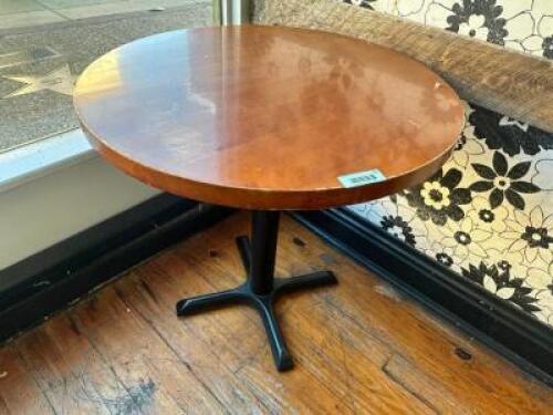 30" ROUND HARDWOOD TABLE W/ BASE