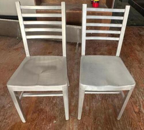 (10) METAL LADDER BACK CHAIRS