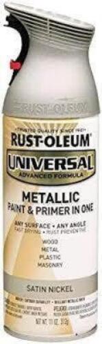 DESCRIPTION: (4) PAINT AND PRIMER ALL IN ONE BRAND/MODEL: RUST-OLEUM #249130 INFORMATION: SATIN NICKEL SIZE: 11 OZ RETAIL$: $11.48 EA QTY: 4