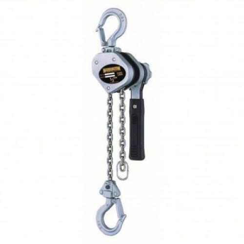 DESCRIPTION: (1) LEVER CHAIN HOIST BRAND/MODEL: HARRINGTON #45NV39 SIZE: HOOK MOUNTED - NO TROLLEY, 1,000 LB LIFTING CAPACITY, 15 FT LIFT LG RETAIL$: