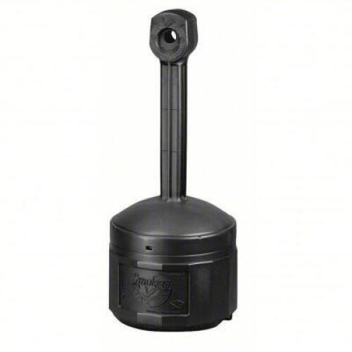 DESCRIPTION: (1) CIGARETTE RECEPTACLE BRAND/MODEL: JUSTRITE #3RYZ6 INFORMATION: BLACK SIZE: 4 GAL CAPACITY, 38 1/2 IN HT, 16 1/2 IN WD, 16 1/2 IN BASE