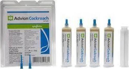 DESCRIPTION: (2) PACKS OF (4) COCKROACH GEL BAIT BRAND/MODEL: ADVION GEL BAIT SIZE: 4X1.06 OZ RETAIL$: $33.80 EA QTY: 2