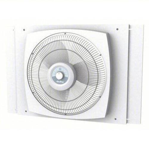 DESCRIPTION: (1) WINDOW FAN BRAND/MODEL: AIR KING #2EJR6 INFORMATION: WHITE SIZE: 16 IN BLADE DIA, 3 SPEEDS, 1,360/1,700/2,470 CFM, FITS 22 IN WINDOW