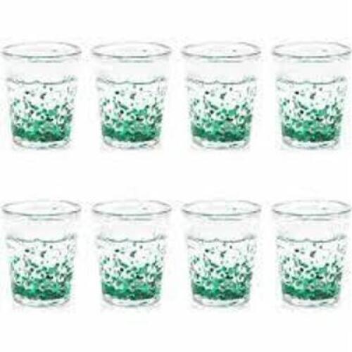 DESCRIPTION: (8) SHOT GLASSES BRAND/MODEL: JUVALE INFORMATION: GREEN WITH GLITTER RETAIL$: $20.99 TOTAL QTY: 8