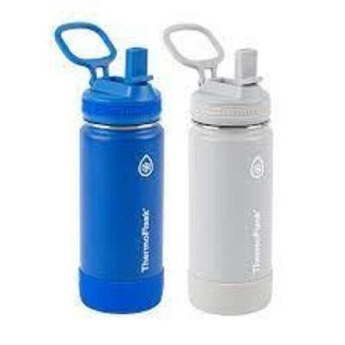 DESCRIPTION: (1) PACK OF (2) TRAVEL CUP BRAND/MODEL: THERMOS INFORMATION: ONE WHITE ONE BLUE SIZE: 15 OZ RETAIL$: $27.95 EA QTY: 1