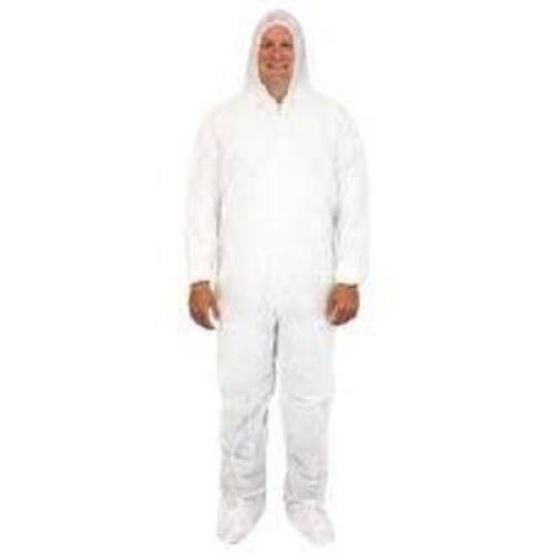 DESCRIPTION: (1) CASE OF (25) HEAVY DUTY WHITE COVERALLSBRAND/MODEL: PROTEKT #PC0150WSIZE: 3XLRETAIL$: $78.58 EAQTY: 1