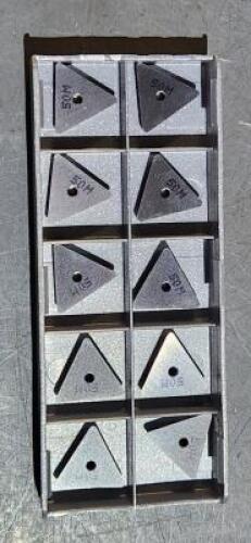 DESCRIPTION: (10) TPU322 CARBIDE MILLING INSERTS BRAND/MODEL: ISCAR TPUN160308 RETAIL$: $13.55 QTY: 10