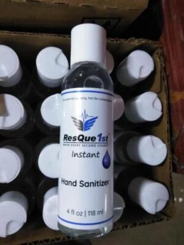 DESCRIPTION: (1) BOXES OF (24) HAND SANITIZER BRAND/MODEL: RESQUE1ST #60EG20 SIZE: 4 OZ RETAIL$: $34.88 EA QTY: 1