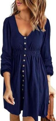 DESCRIPTION: (1) DARK BLUE LONG SLEEVE CASUAL DRESS BRAND/MODEL: BLENCOT YL5W6111416-105-L INFORMATION: PICTURED ITEM MAY DIFFER FROM ACTUAL PRODUCT S