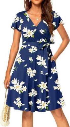 DESCRIPTION: (1) WOMENS SHORT SLEEVE SUN DRESS BRAND/MODEL: CHARMYI INFORMATION: PICTURED ITEM MAY DIFFER FROM ACTUAL PRODUCT SIZE: MED RETAIL$: 33,99