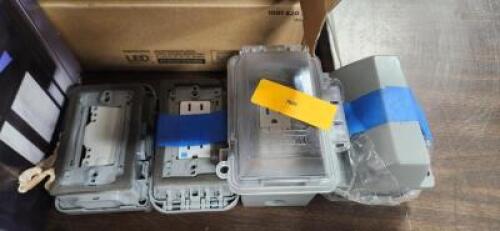 DESCRIPTION: (4) OUTDOOR PLUG BOXES INFORMATION: PICTURED ITEM MAY DIFFER FROM ACTUAL PRODUCT RETAIL$: $20.08 QTY: 4