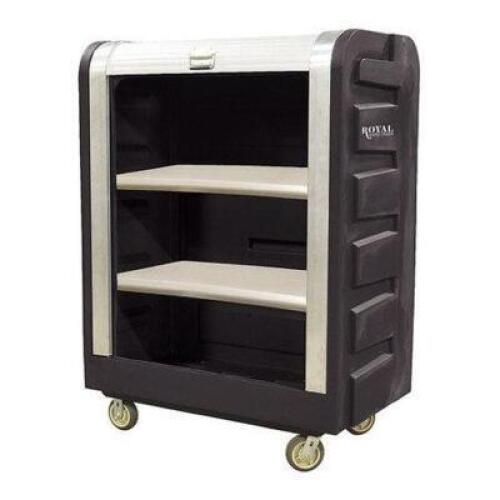 DESCRIPTION: (1) BULK TAMBOUR TRUCK BRAND/MODEL: ROYAL BASKET TRUCKS INFORMATION: 48 CUFT, 2 SHELVES SIZE: 50 1/2" X 28" X 66 3/4" RETAIL$: $1,757.99