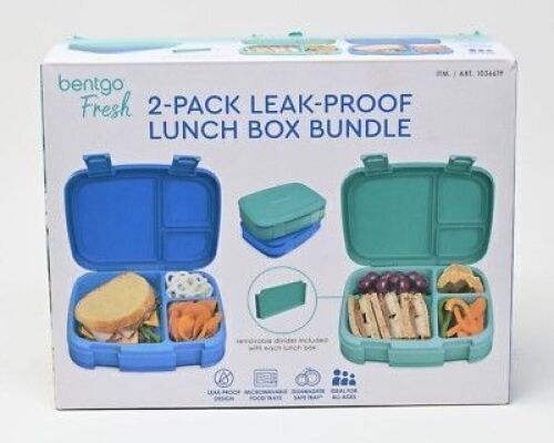DESCRIPTION: (1) PACK OF (2) KIDS LUNCH CONTAINERS BRAND/MODEL: BENTGO INFORMATION: BLUE, AND GREEN RETAIL$: $25.00 TOTAL QTY: 1